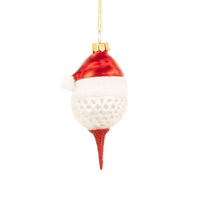 Festive Golf Glass Bauble