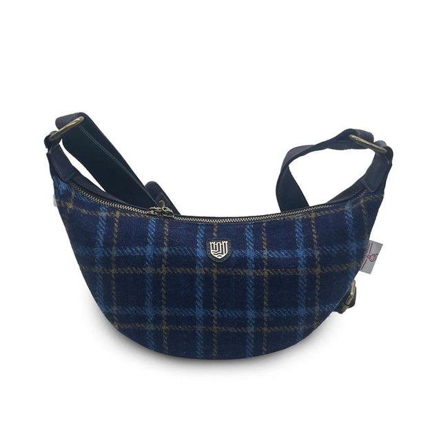 Islander Harris Tweed Navy Luna Cross Body Bag front view