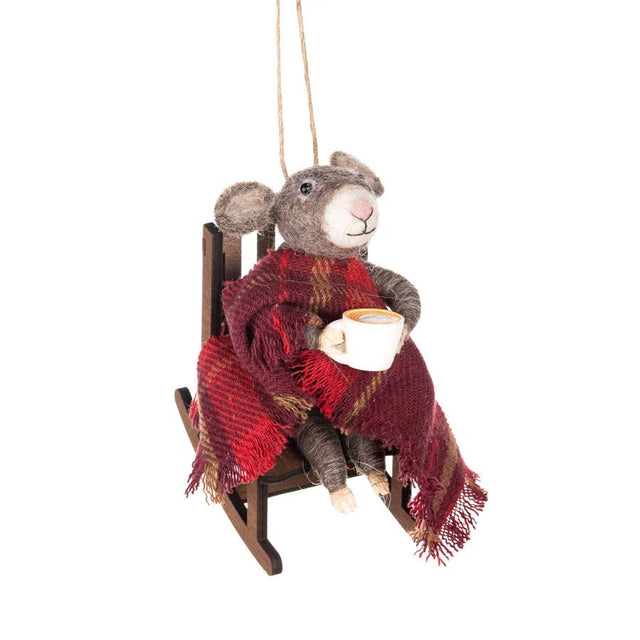 Rocking Chair Mouse Felt Hanging Decoration