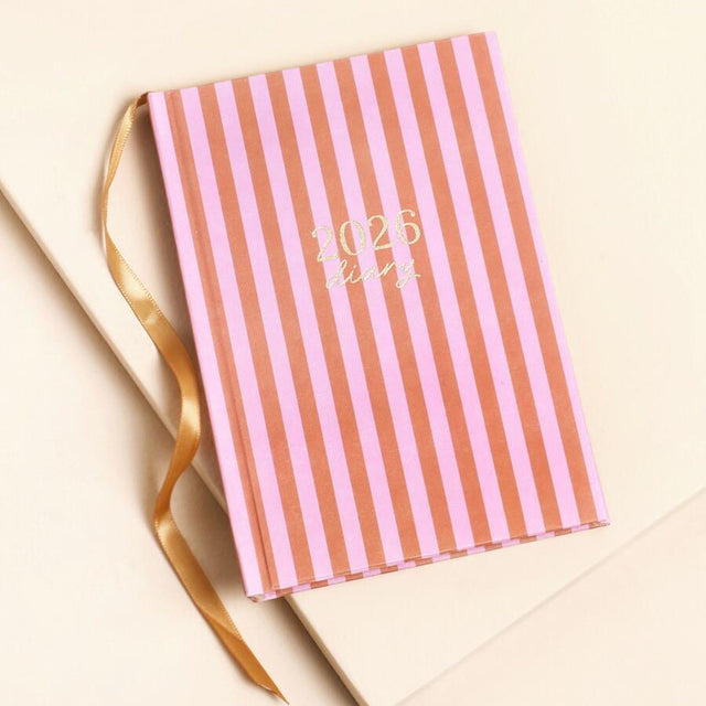 Red and Pink Striped 2026 Diary