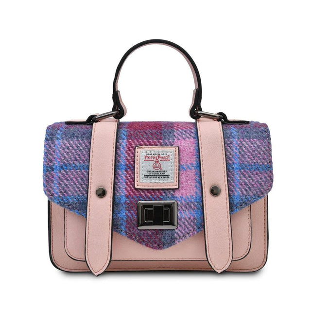 Harris Tweed Pink & Blue Tartan Mini Satchel