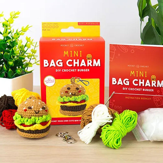 DIY Crochet Burger Keyring Kit