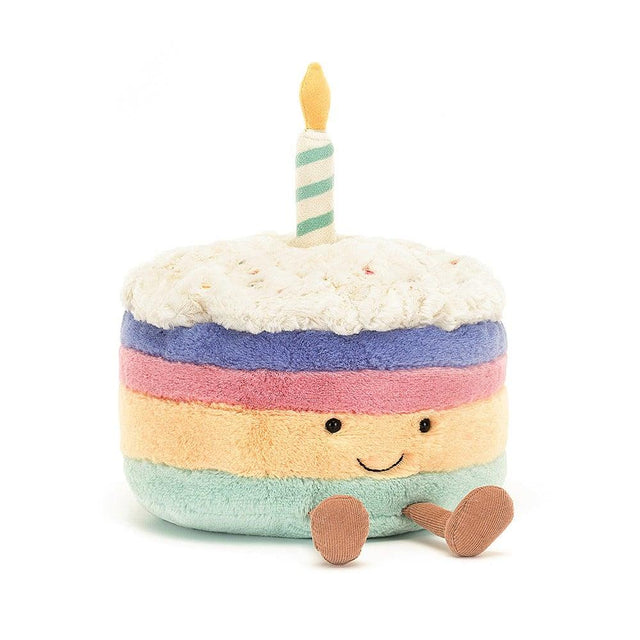 Large Amuseable Rainbow Birthday Cake Soft Toy