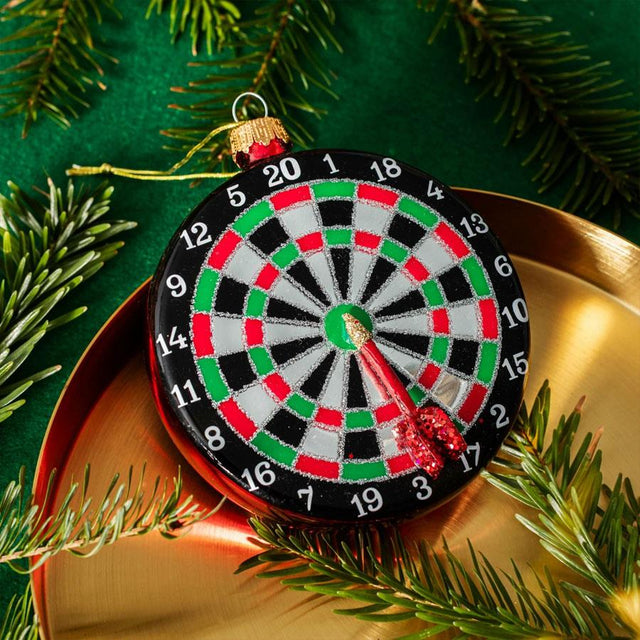 Darts Board Glass Bauble