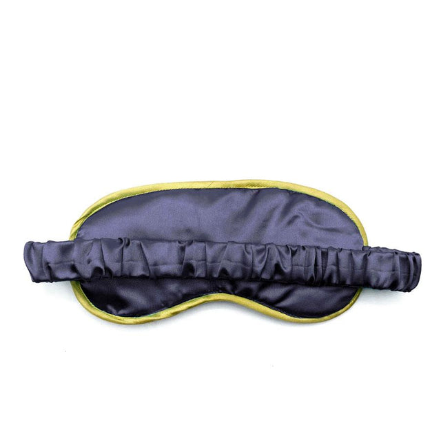 Navy Blue and Gold Eye Embroidered Sleep Mask Back View