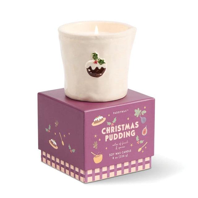 Christmas Pudding Ceramic Candle