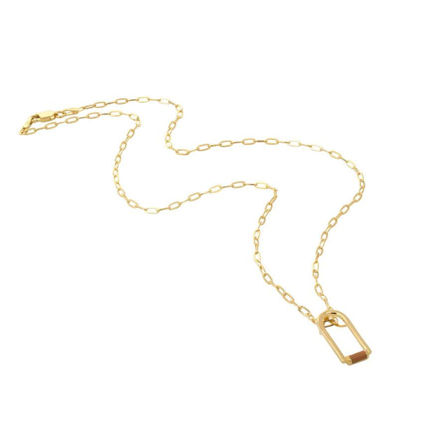 Gold and Enamel Arch Pendant Necklace