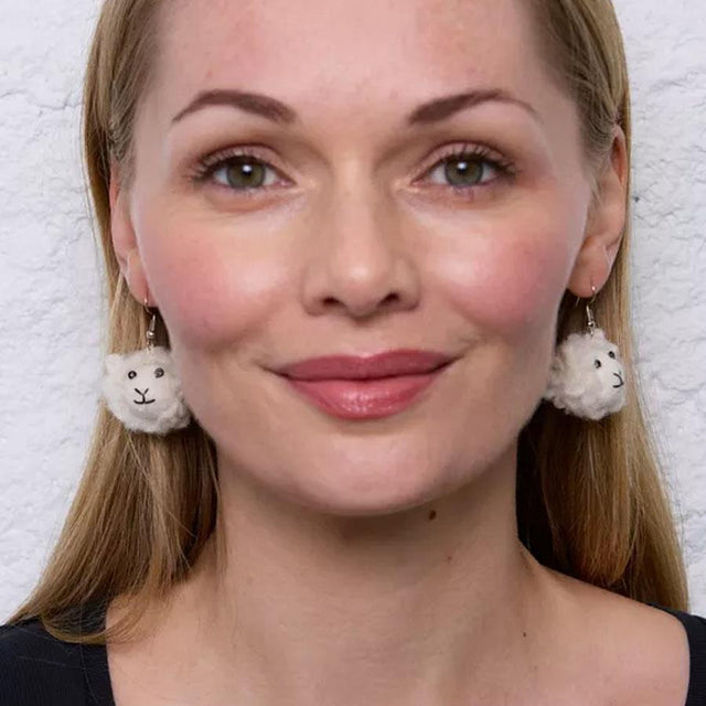 Sheep Head Wool Felt Earrings