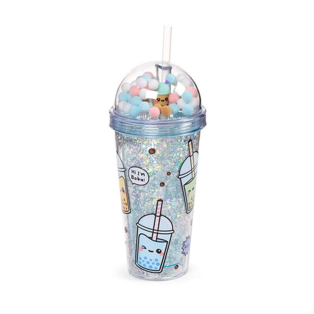 Bubble Tea Cup & Straw with Charms