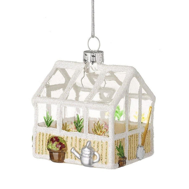 Glitter Greenhouse Glass Bauble