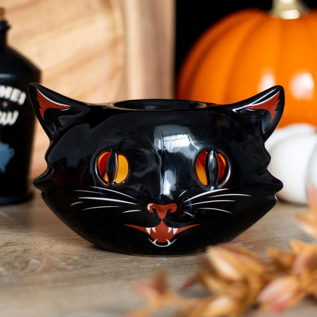 Spooky Black Cat Halloween Oil Burner