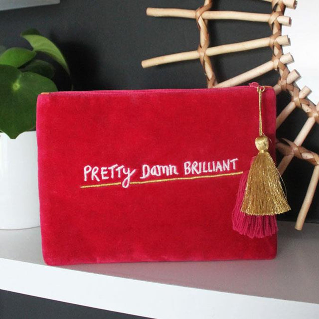 I'm Pretty Damn Brilliant Velvet Clutch