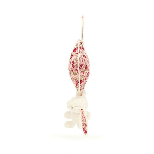 Jellycat Blossom Cream Bunny Berry Musical Pull Side Facing