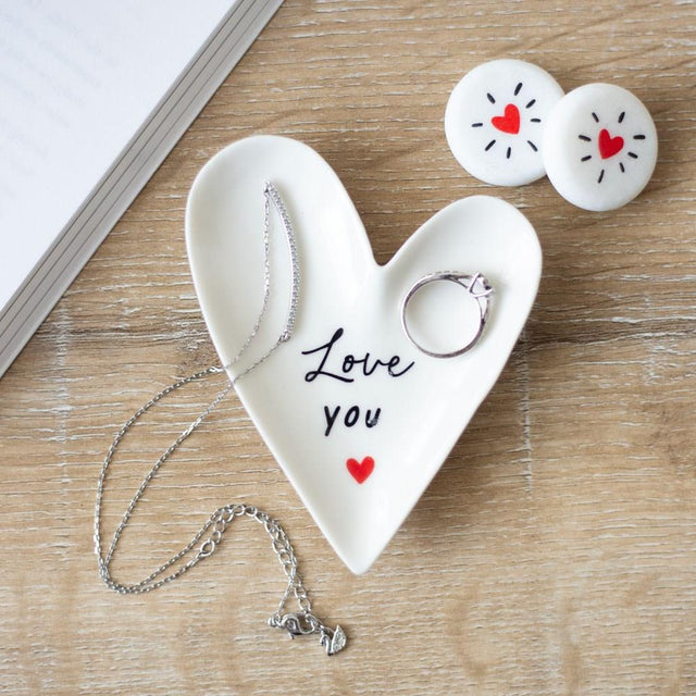 Love You Heart Shaped Trinket Dish