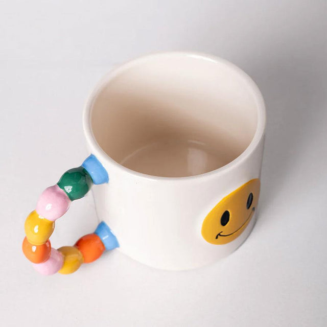 Smiley Face Ceramic Mug top view
