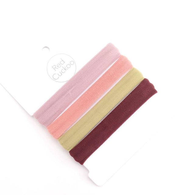 Purple, Pink, Mustard & Burgundy Hair Ties Set