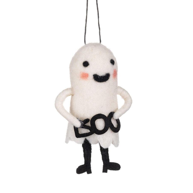 Shoeless Joe Boo Ghost Felt Hanging Decoration