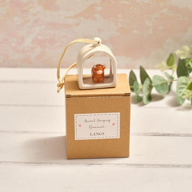 Highland Cow Arch Shaped Ceramic Hanger