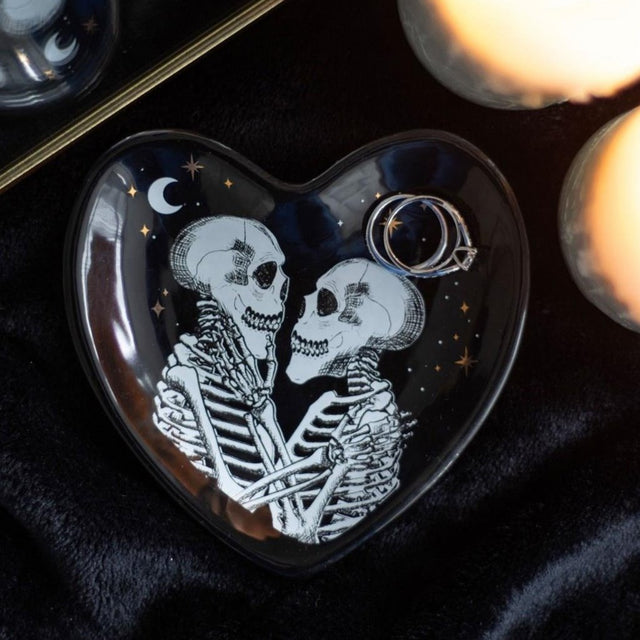 Skeleton Couple Heart Trinket Dish