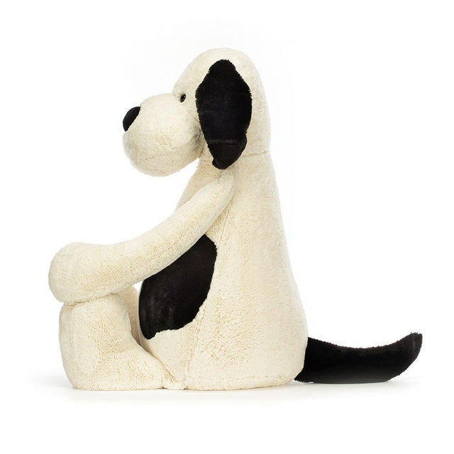 Jellycat Bashful Black & Cream Puppy Giant Side Facing