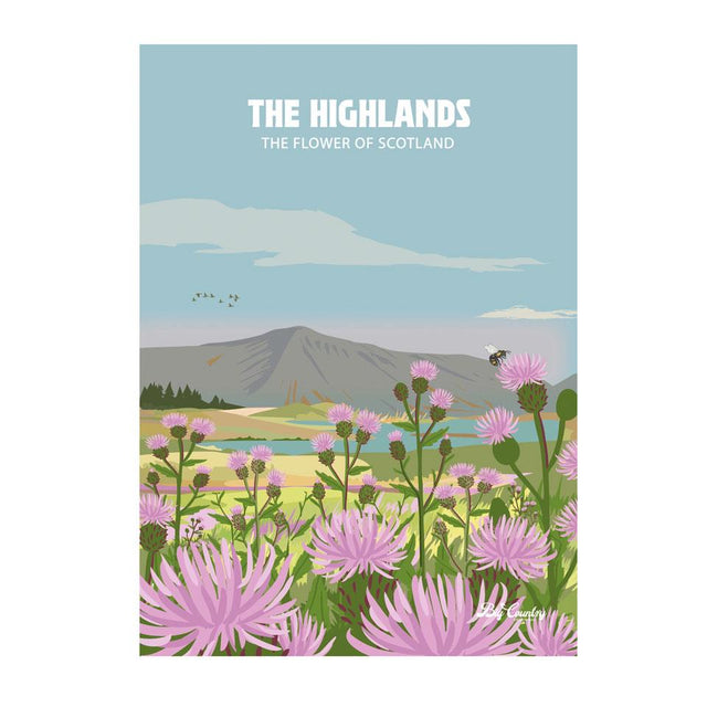 The Highlands Thistle Tea Towel