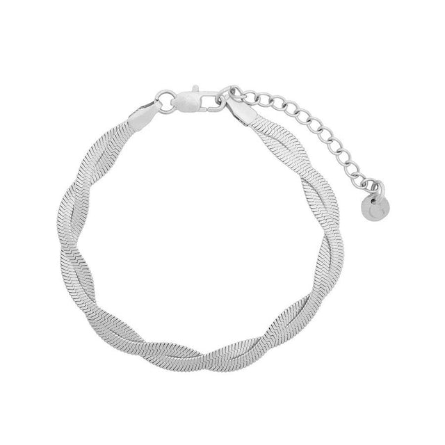 Gold Trip Silver Twisted Snake Chain Bracelet