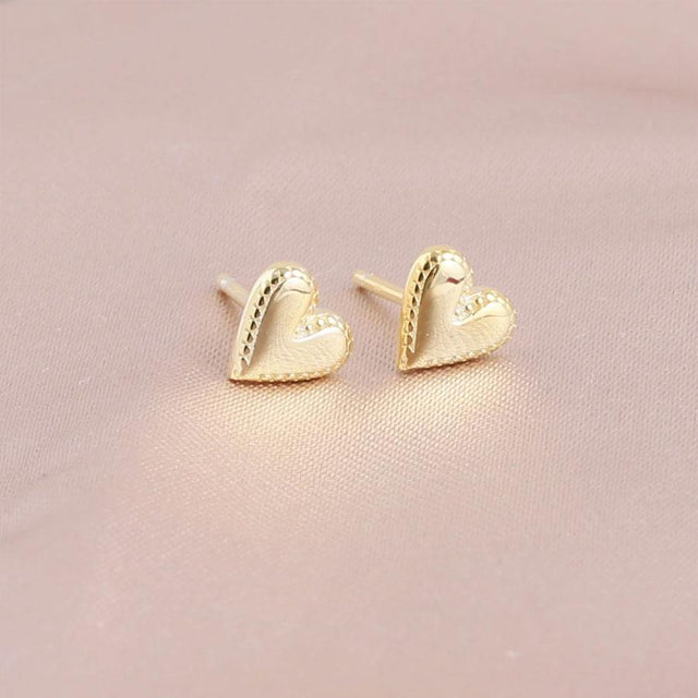 Gold With Love From Santa Heart Earrings