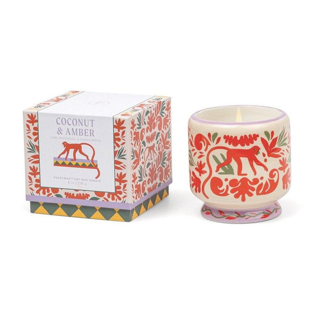 Jungle Coconut & Amber Ceramic Candle in Gift Box