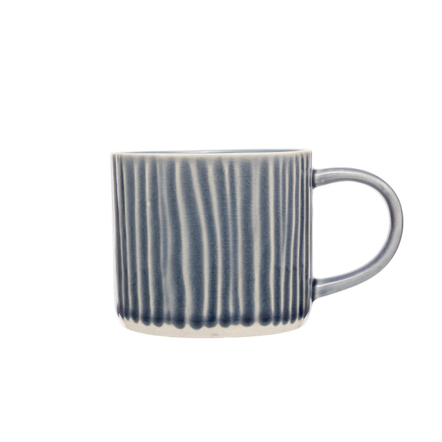 Navy Embossed Line Pattern Mug