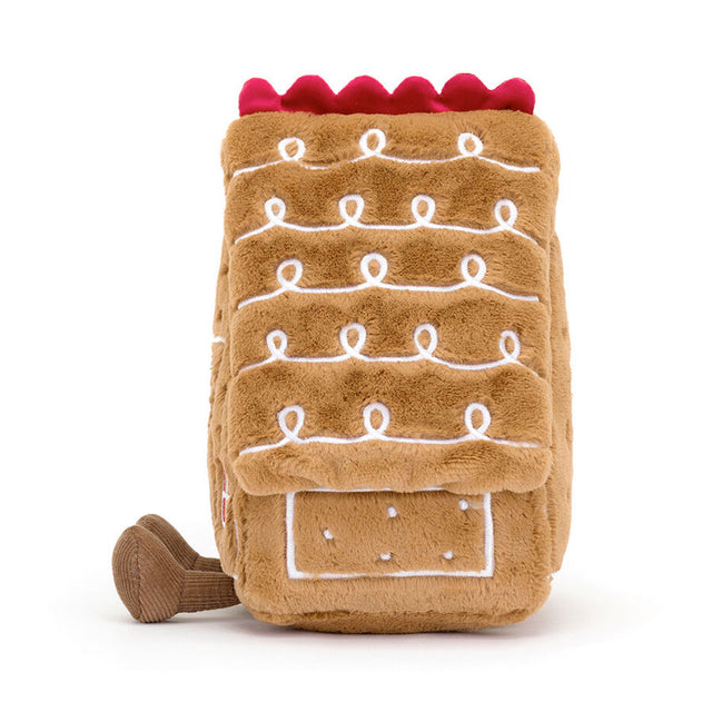 Jellycat Amuseables Gingerbread House Side Facing