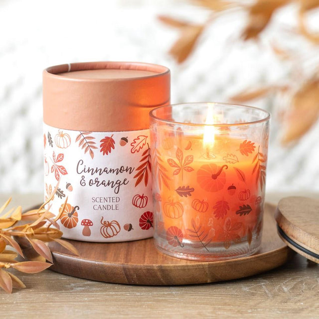 Autumn Leaves Cinnamon & Orange Candle Jar