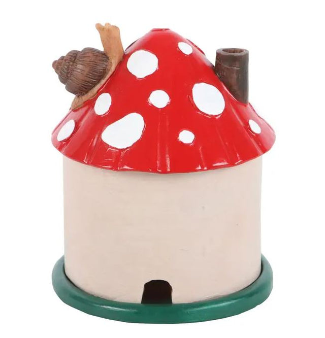 Mushroom House Incense Cone Burner Back Facing