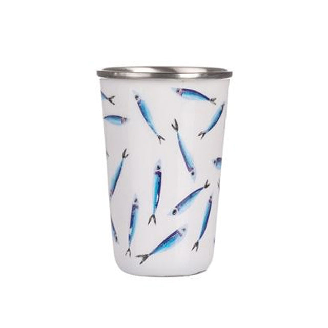 Shoeless Joe Sardine Repeat Print Stainless Steel Beaker