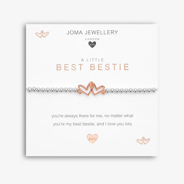 A Little Best Bestie Heart Charm Children's Bracelet