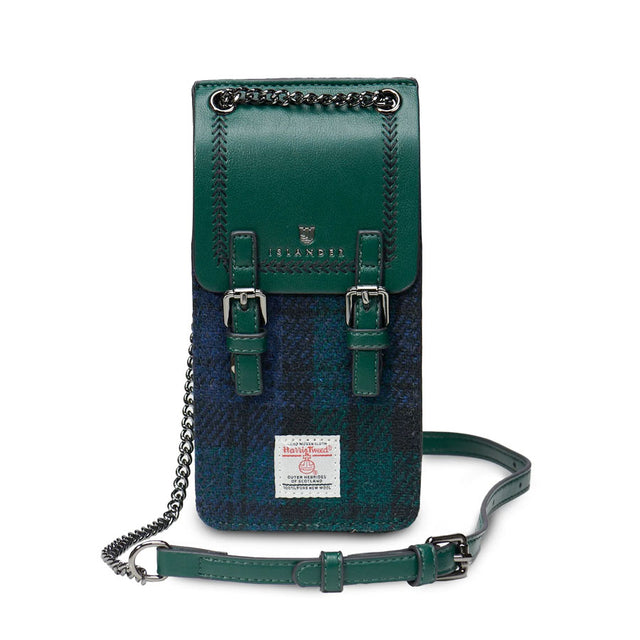 Harris Tweed Black Watch Tartan Phone Tote Bag