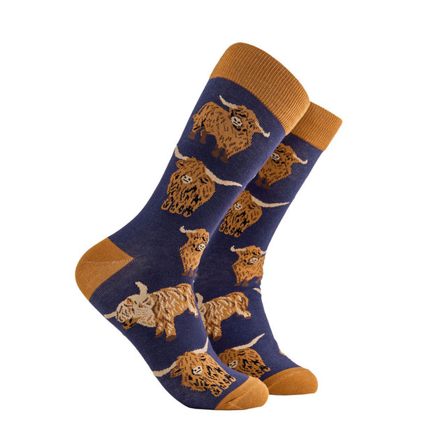 Soctopus Blue Highland Cow Women's Socks