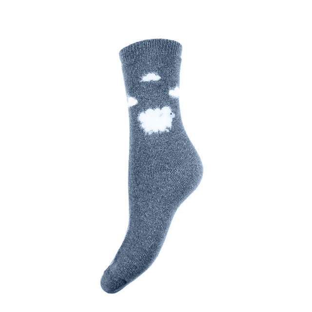 Joya Blue Fluffy Sheep Wool Blend Women's Socks