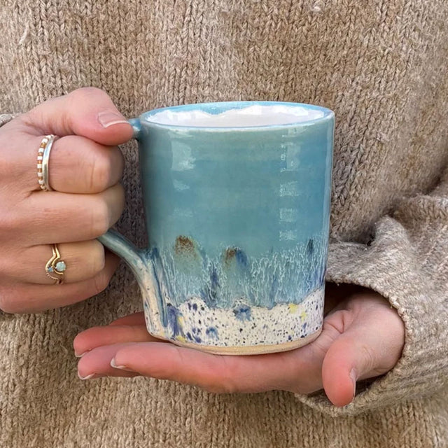 Light Blue Shoreline Ceramic Mug
