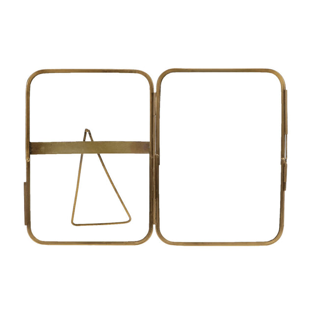 Rounded Brass Standing Frame Open