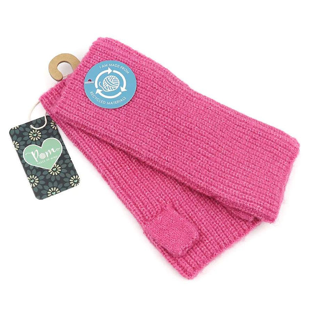 Bright Rose Pink Knitted Wristwarmers 2