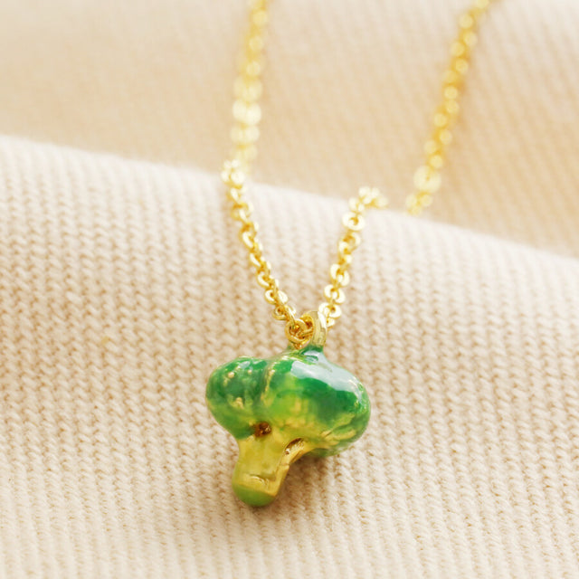 Lisa Angel Broccoli Pendant Necklace in Gold