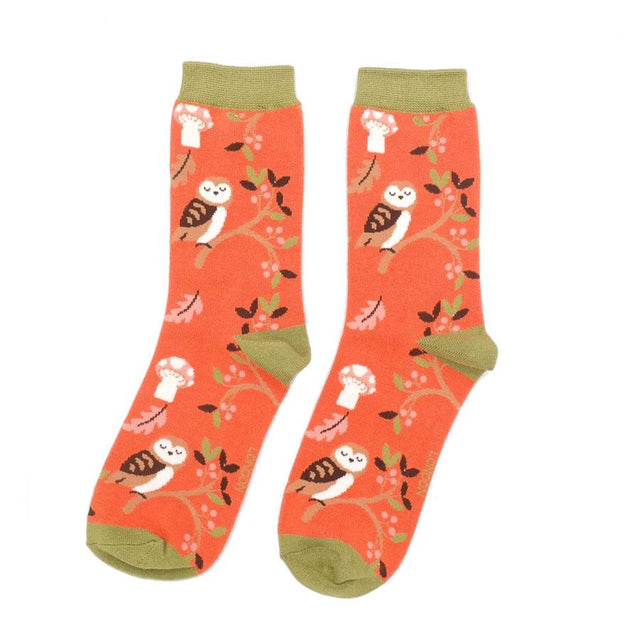 Burnt Orange Woodland Women's Socks