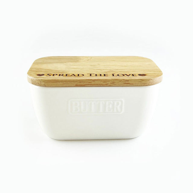 Spread The Love White Butter Dish