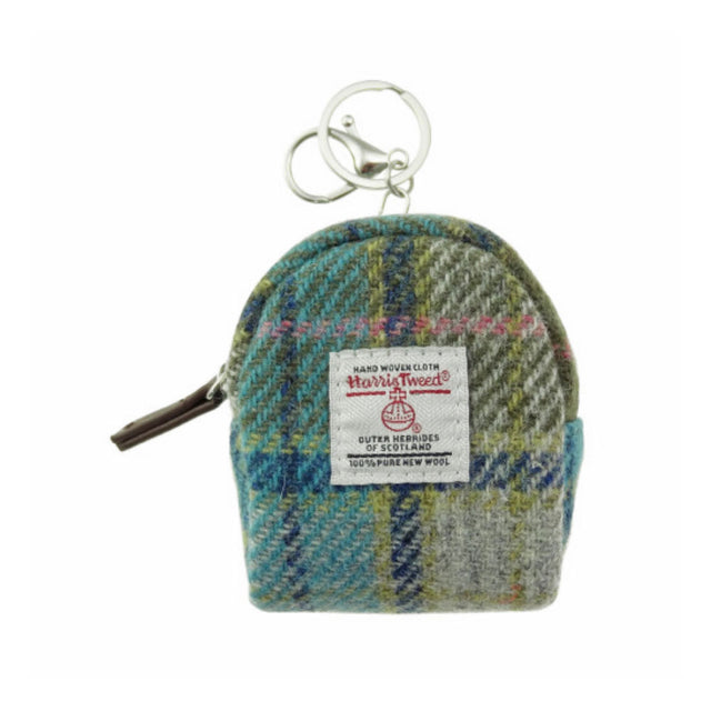 Glen Appin Harris Tweed Turquoise Tartan Cava Micro Bag