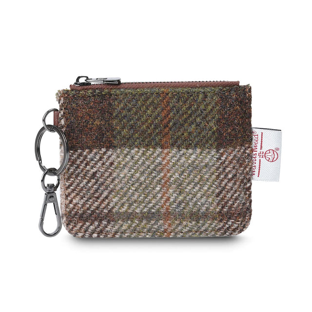 Harris Tweed Chestnut Tartan Zip Card Wallet