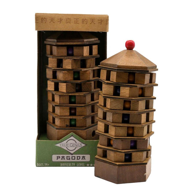 Chinese Pagoda Wooden Brainteaser Puzzle