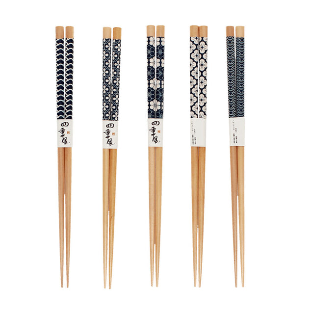 Wagara Pattern Wooden Chopsticks Set