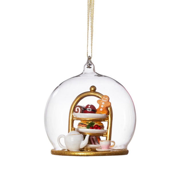 Christmas Afternoon Tea Dome Bauble Sass & Belle