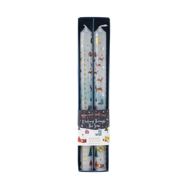 Christmas Dashing Through Advent Candle Set 2