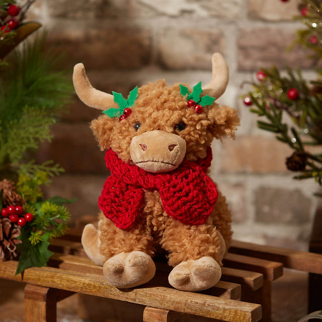 Christmas Highland Cow Door Stop